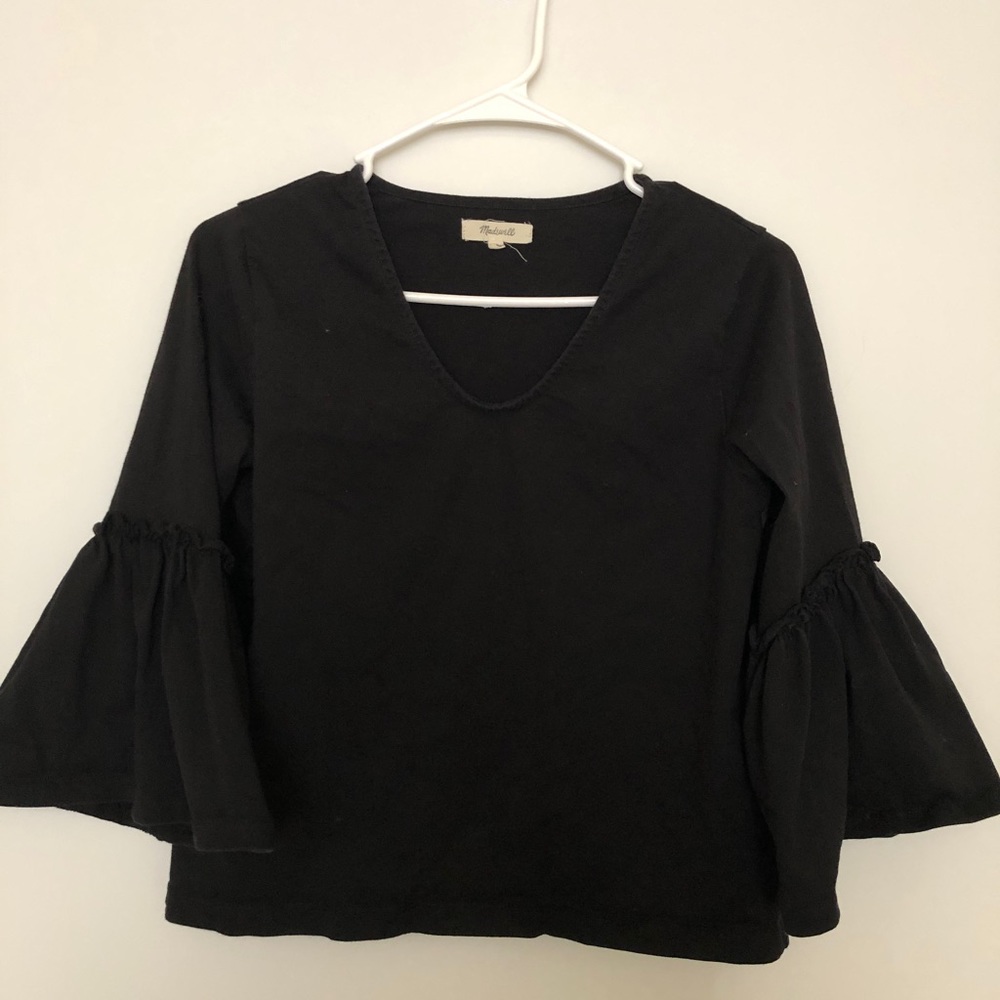 madewell v neck top black size XS